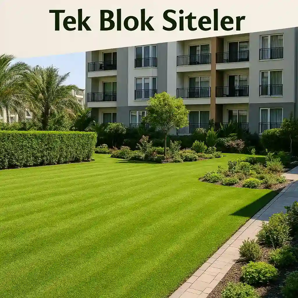 Tek bloklu site bahçesi